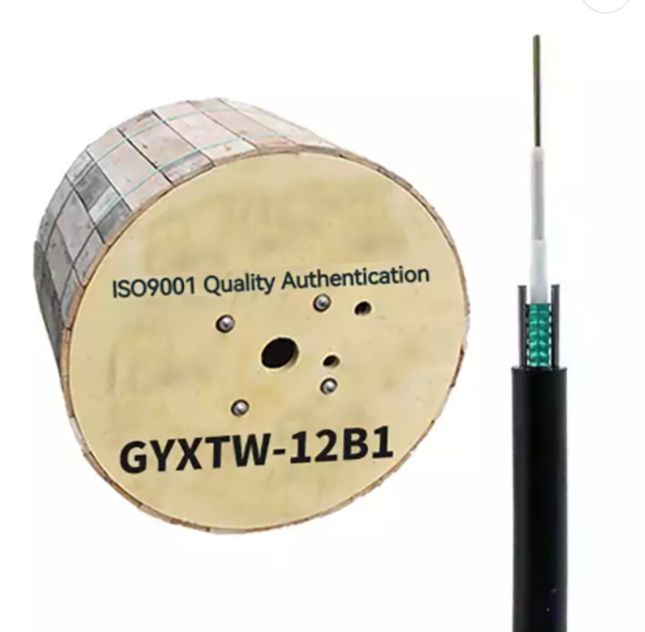 दूरसंचार संचार के लिए 12 फाइबर एरियल ऑप्टिकल फाइबर केबल GYXTW G652D / SM 1500N