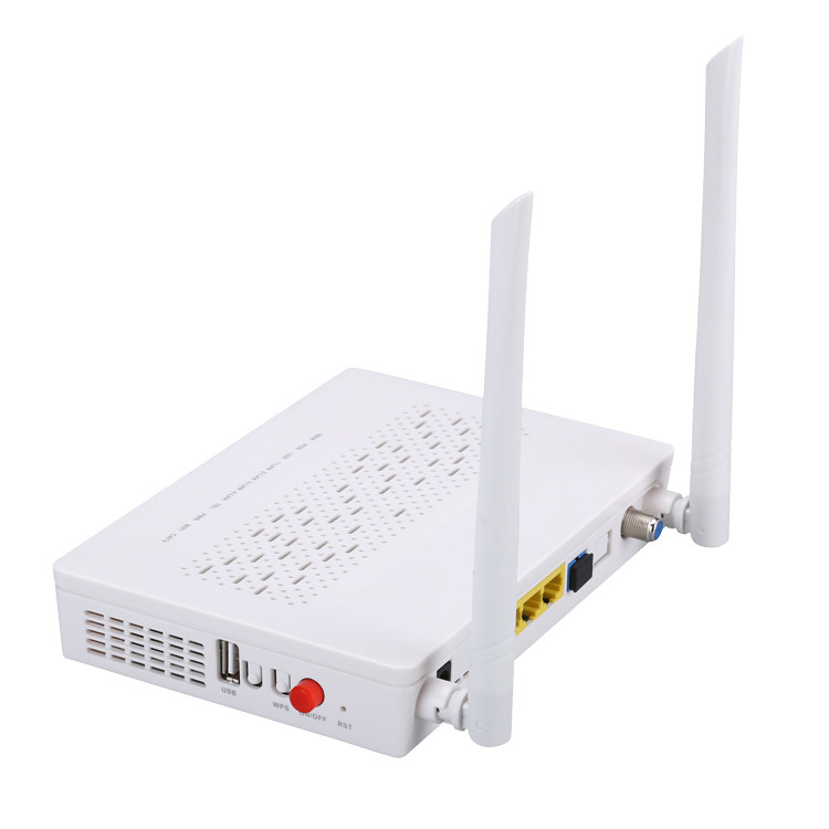 TX 1310nm RX 1490nm FTTH ONU ONT 3FE 1GE वाईफाई पॉट्स CATV 2T2R मोड 5DBI गेन फ्रीक्वेंसी 2.4G