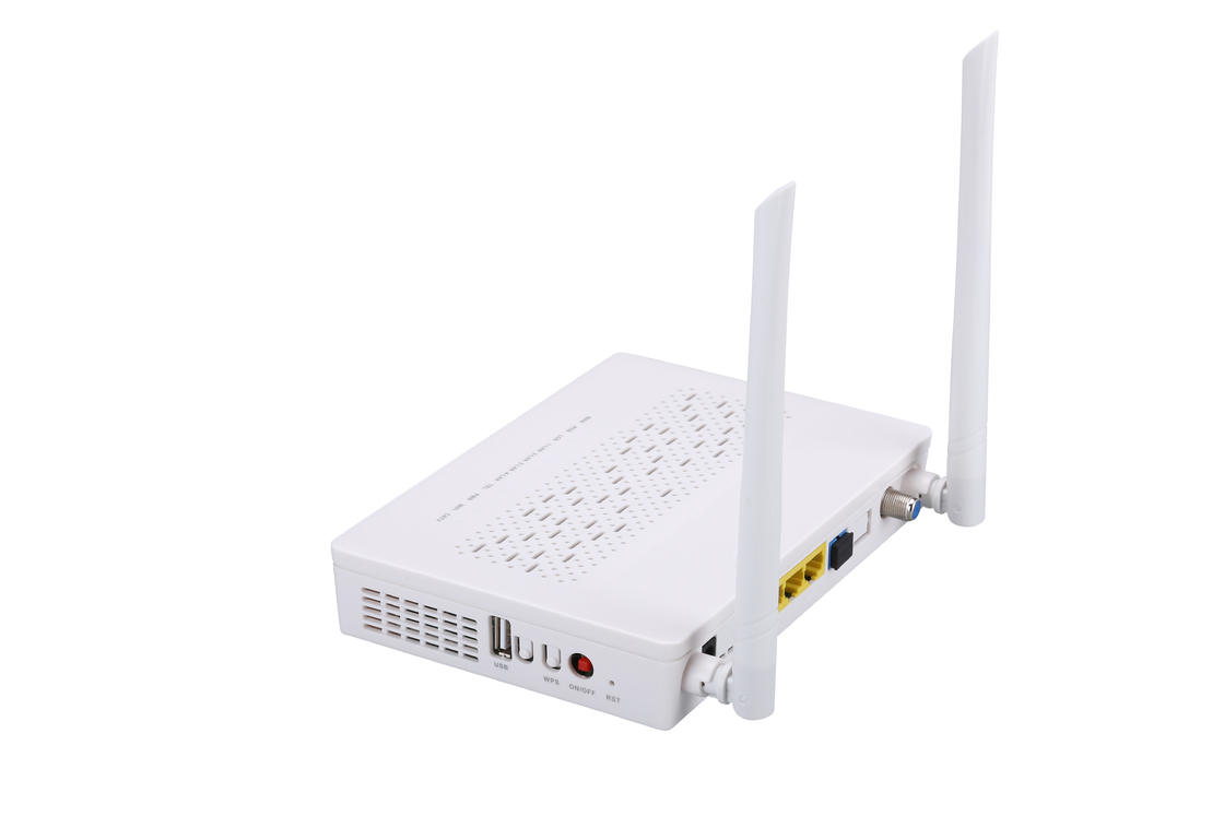 TX 1310nm RX 1490nm FTTH ONU ONT 3FE 1GE वाईफाई पॉट्स CATV 2T2R मोड 5DBI गेन फ्रीक्वेंसी 2.4G