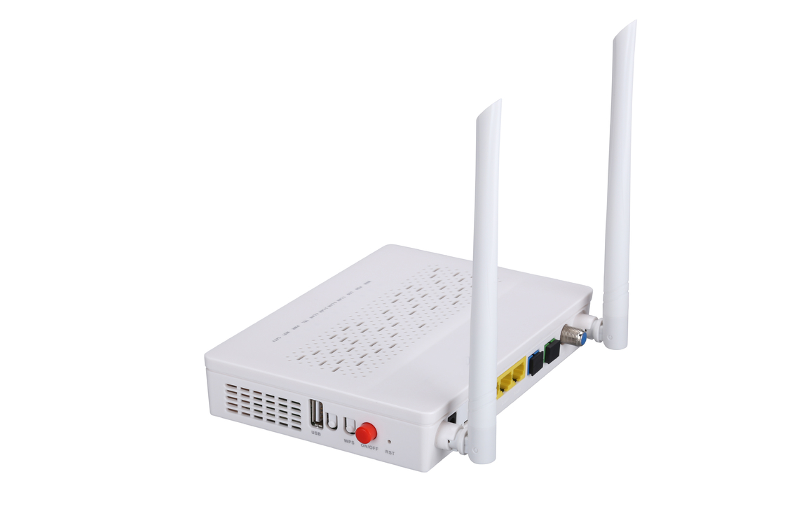 2T2R मोड GPON EPON ONU 3FE 1GE WIFI POTS CATV डुअल फाइबर FTTH ONU मोडेम