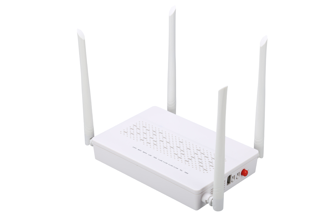 4GE 2.4G / 5G WIFI POTS CATV GPON ONU मॉडेम SC सिंगल मोड सिंगल फाइबर