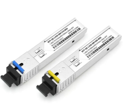 सिंगल मोड फाइबर ऑप्टिक ट्रांसीवर SFP 1.25G 20km 1310/1550nm SC कनेक्टर BIDI
