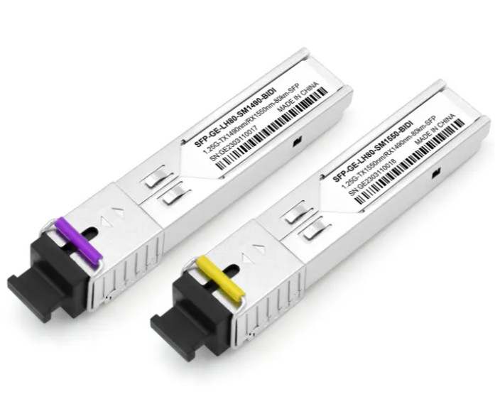 1.25G 80km SFP फाइबर ऑप्टिक ट्रांसीवर 1490/1550nm SC कनेक्टर BIDI OEM निर्माता