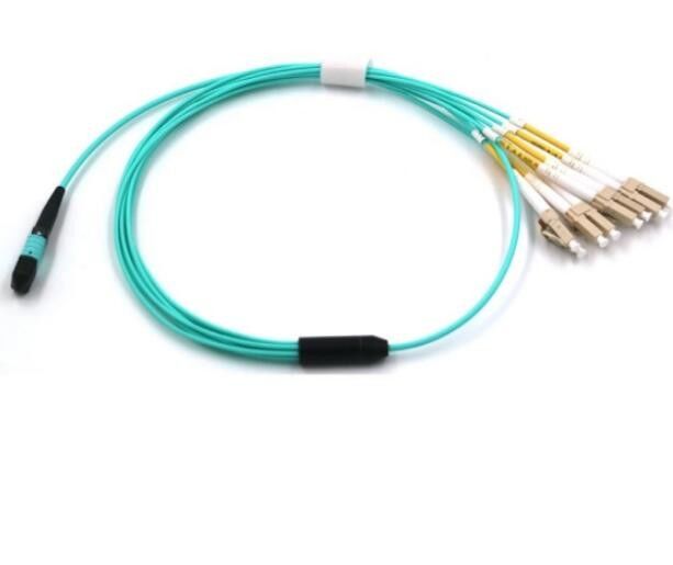 2M फाइबर ऑप्टिक MPO 8 कोर OM3 MM FANOUT LSZH 1310nm टेस्ट वेवलेंथ
