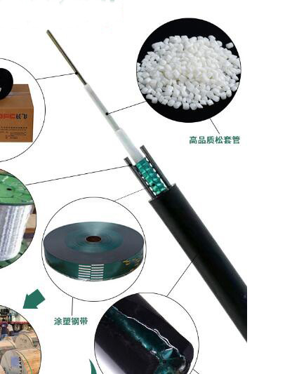 4 कोर ओवरहेड फाइबर ऑप्टिक केबल आउटडोर GYXTW-4B1.3 सिंगल मोड